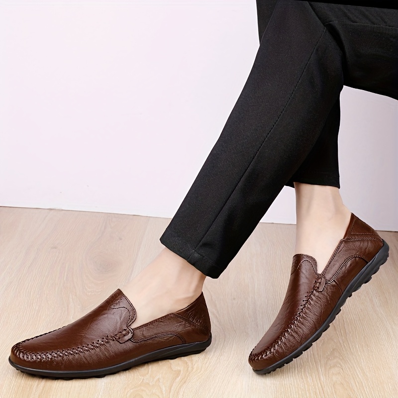 Dress Shoes Designer Brown Leather Loafers Men's Turkiye-Origin