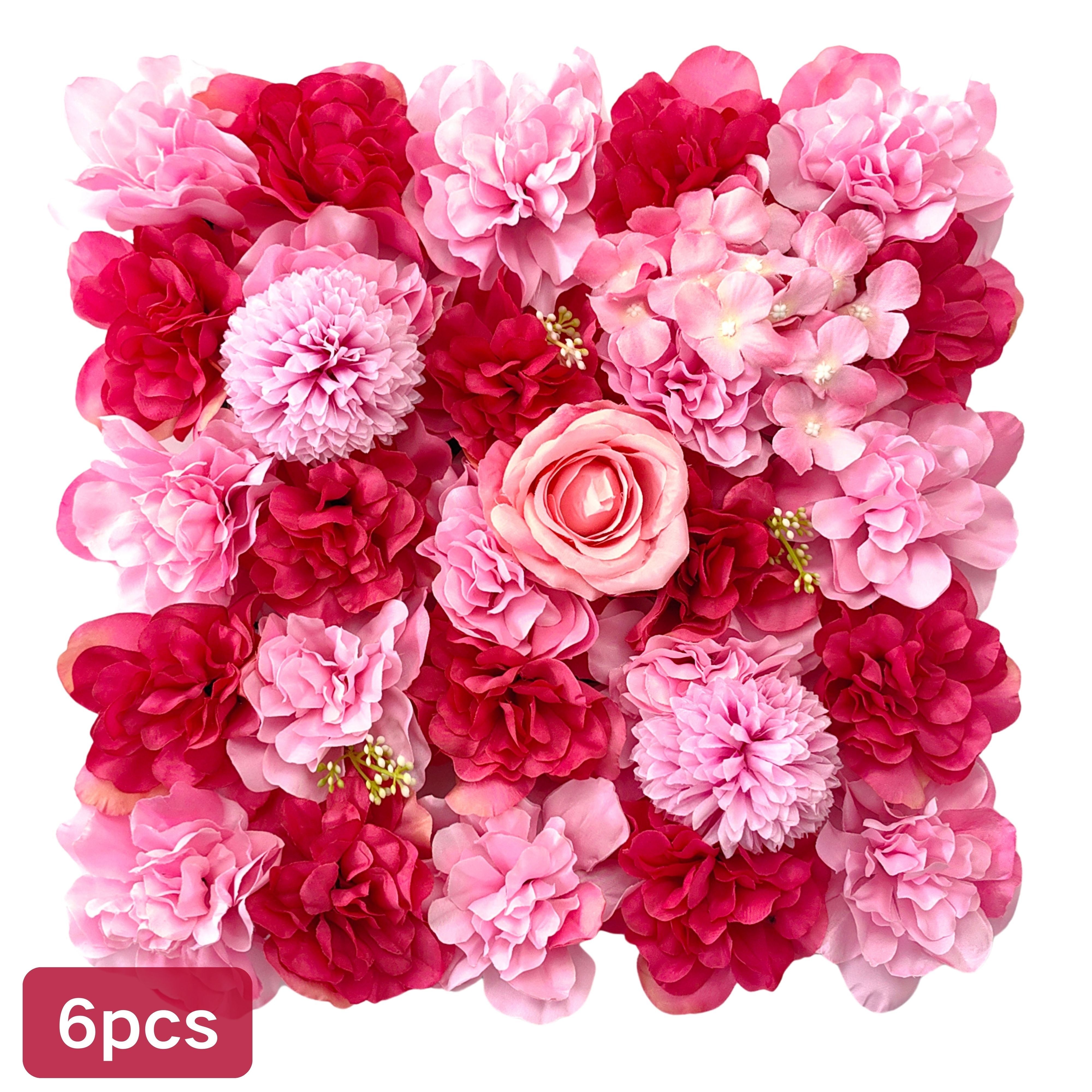 TEMU 6 pièces Décor Mural Floral de Mariage - Fond Élégant avec Fleurs Ressemblant aux , Panneaux Grands 14.96x14.96 Pouces pour , Fêtes, Décoration