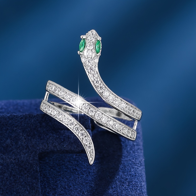 Women's Sexy Snake Open Ring with CZ Jewelry Accessory