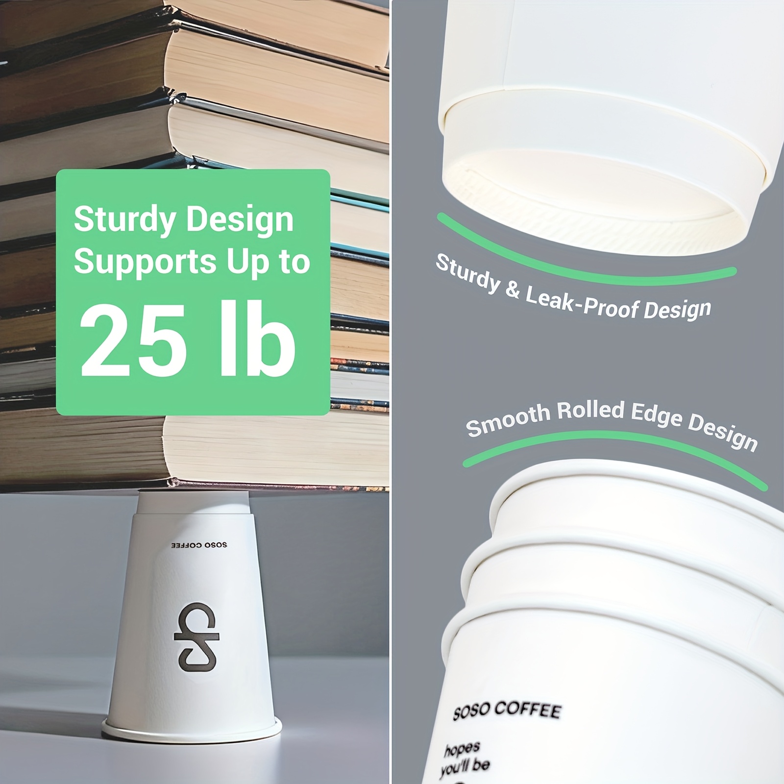 disposable paper cups 16 oz 60 pack 12 oz 80 pack 10 oz 100 - Temu