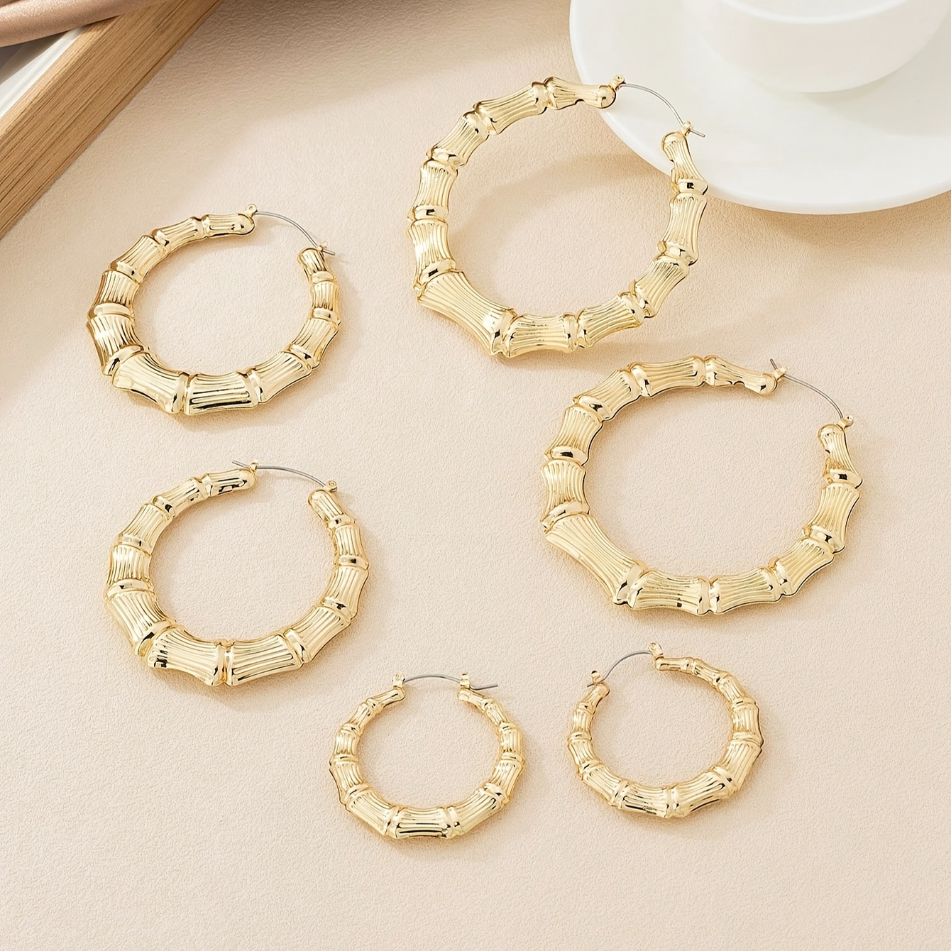 6pcs Bamboo Joint Earring Set for Women