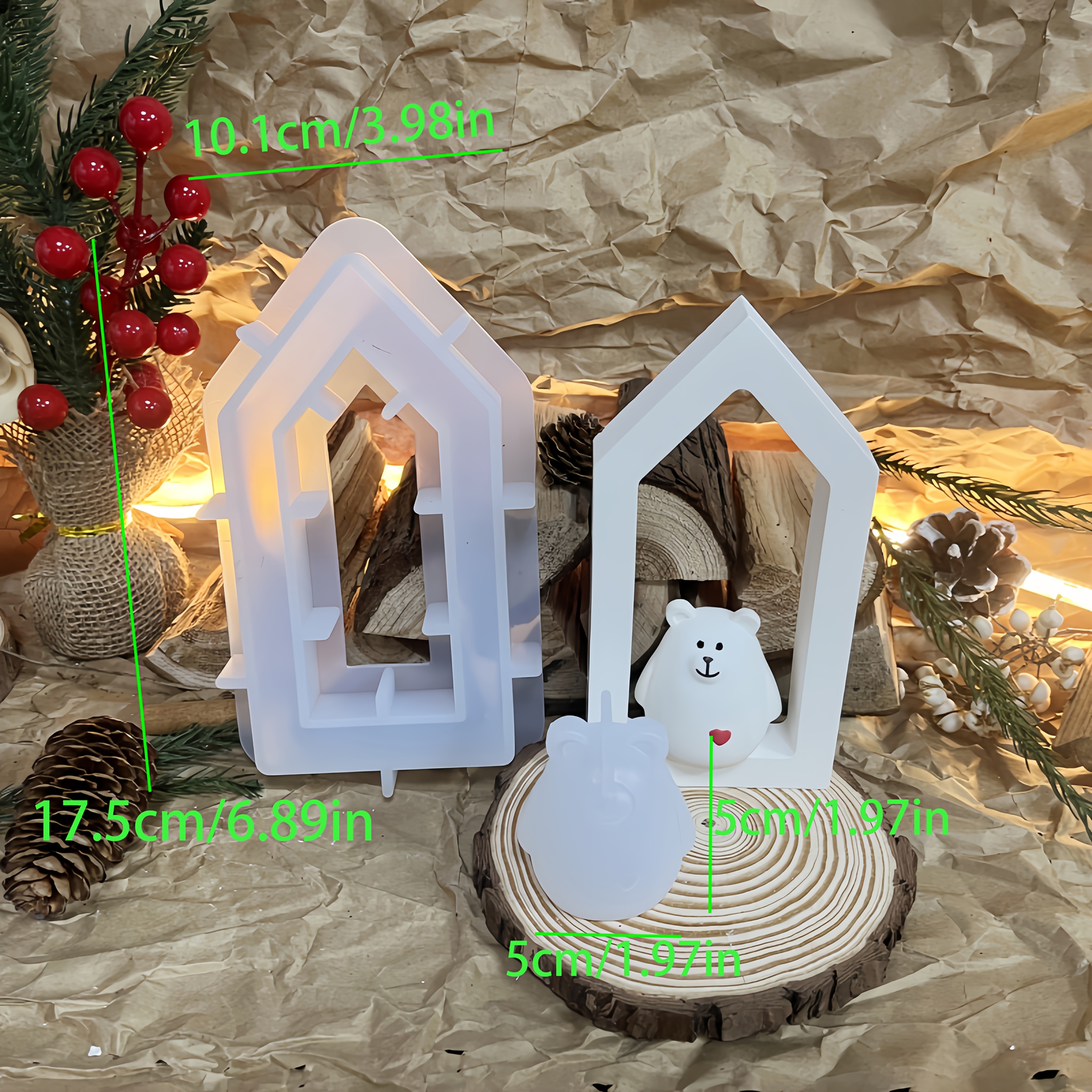 Image of Resin Silicone Mold-skeleton House Frame House Vase Set Silicone Mold House Frame Candle Silicone Mold Car Decoration Expansion Decorations