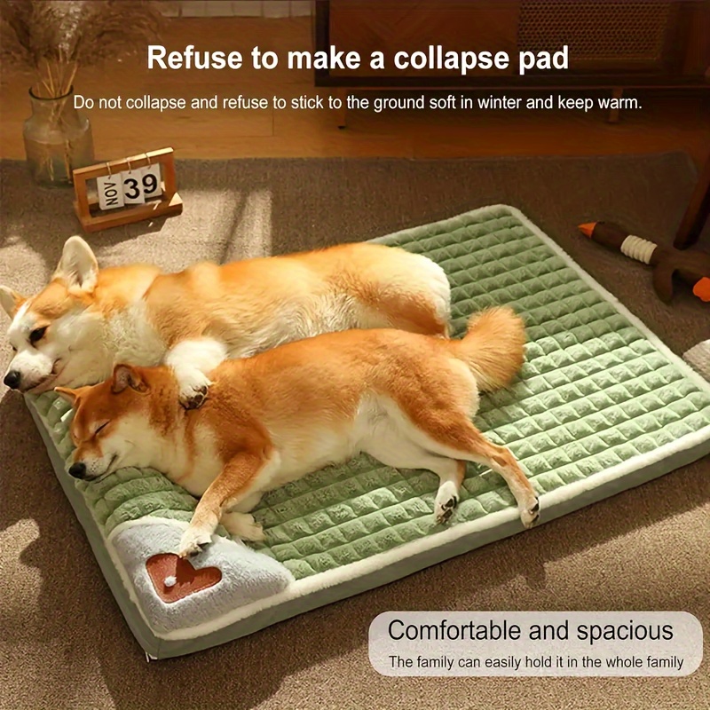 1  mat   universal kennel sleeping nest with winter removable and washable floor mat dog sleeping mat pet soft spine protection dog bed 6