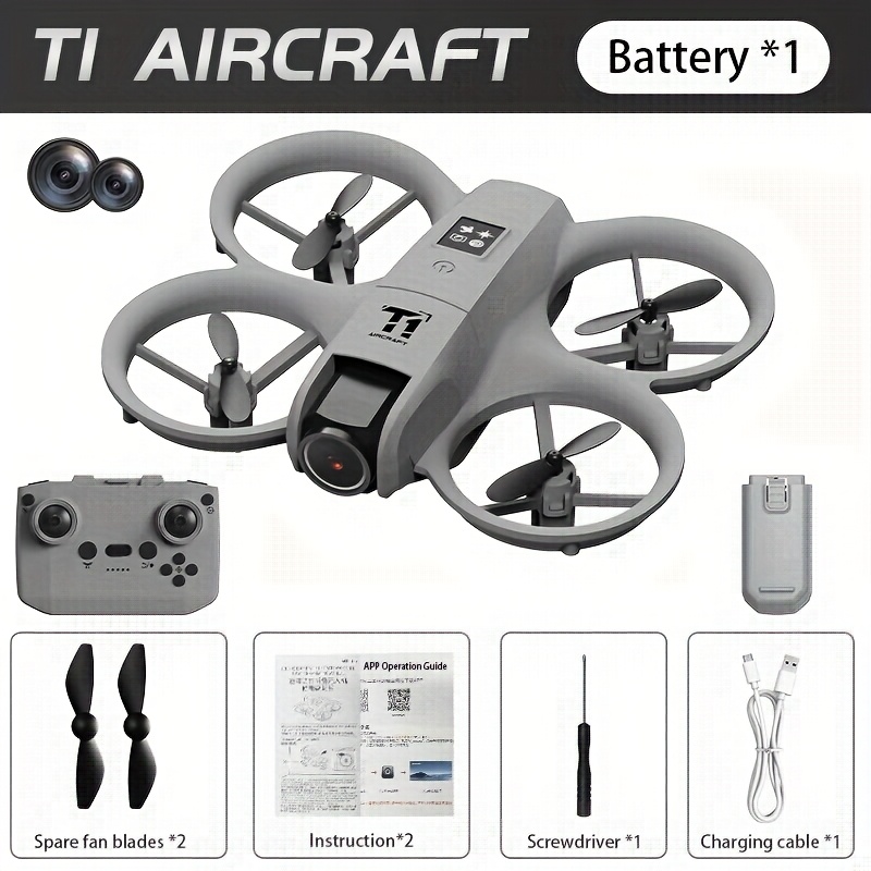 S11 PRO 4K FPV Drone with Dual Cameras, 180° Rotation, Dual Batteries, Optical Flow, Gyroscope, One-Key Controls, Anti-Collision Design, Blu