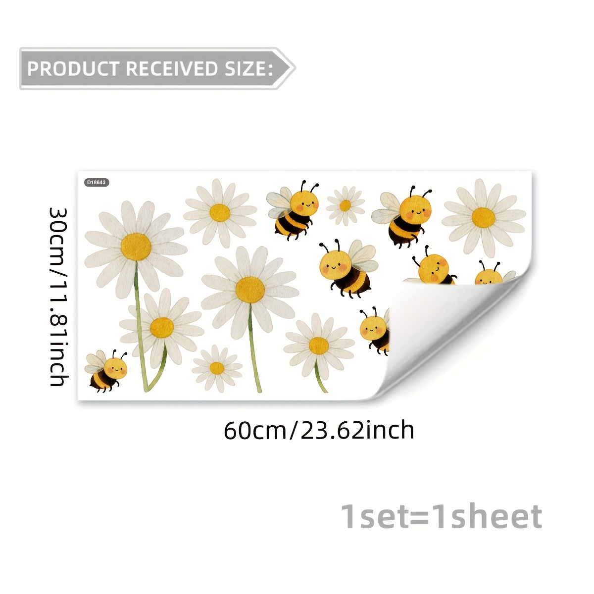 A Static Cling Sticker With Daisy For Decorating And Beautifying, Suitable For Windows In Living Rooms And Bedrooms