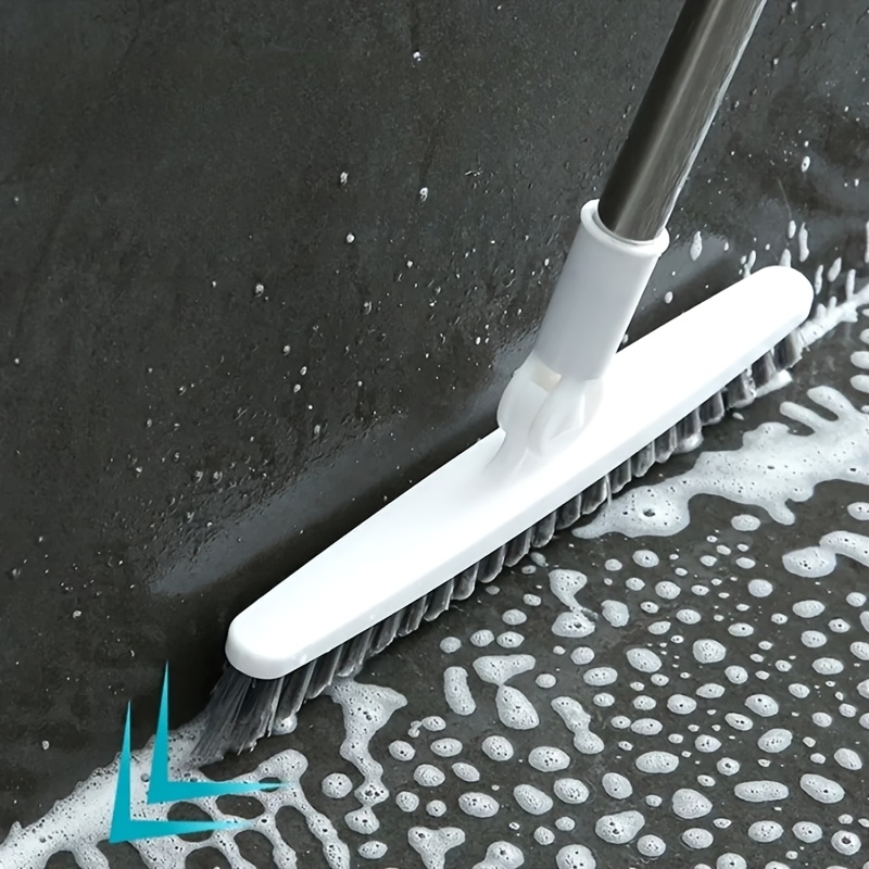 household long handle stiff bristle brush set ideal for cleaning floors in bathrooms restrooms living rooms bedrooms and kitchens   reaching   reach areas such as tile grout   with a hook Product details 1