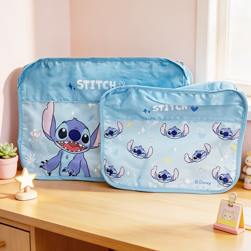TEMU Miniso Travel Storage Bags For Clothes - Stitch Collection Clothes Storage Bags (2pcs) - Luggage Organizer Pouch Set (2pcs)