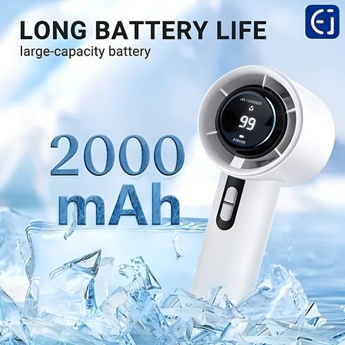 1pc portable handheld fan 13000rpm quick cooling 100 level super power usb fan large battery capacity mini portable fan usb rechargeable power bank function lightweight compact and easy to carry for outdoor activities