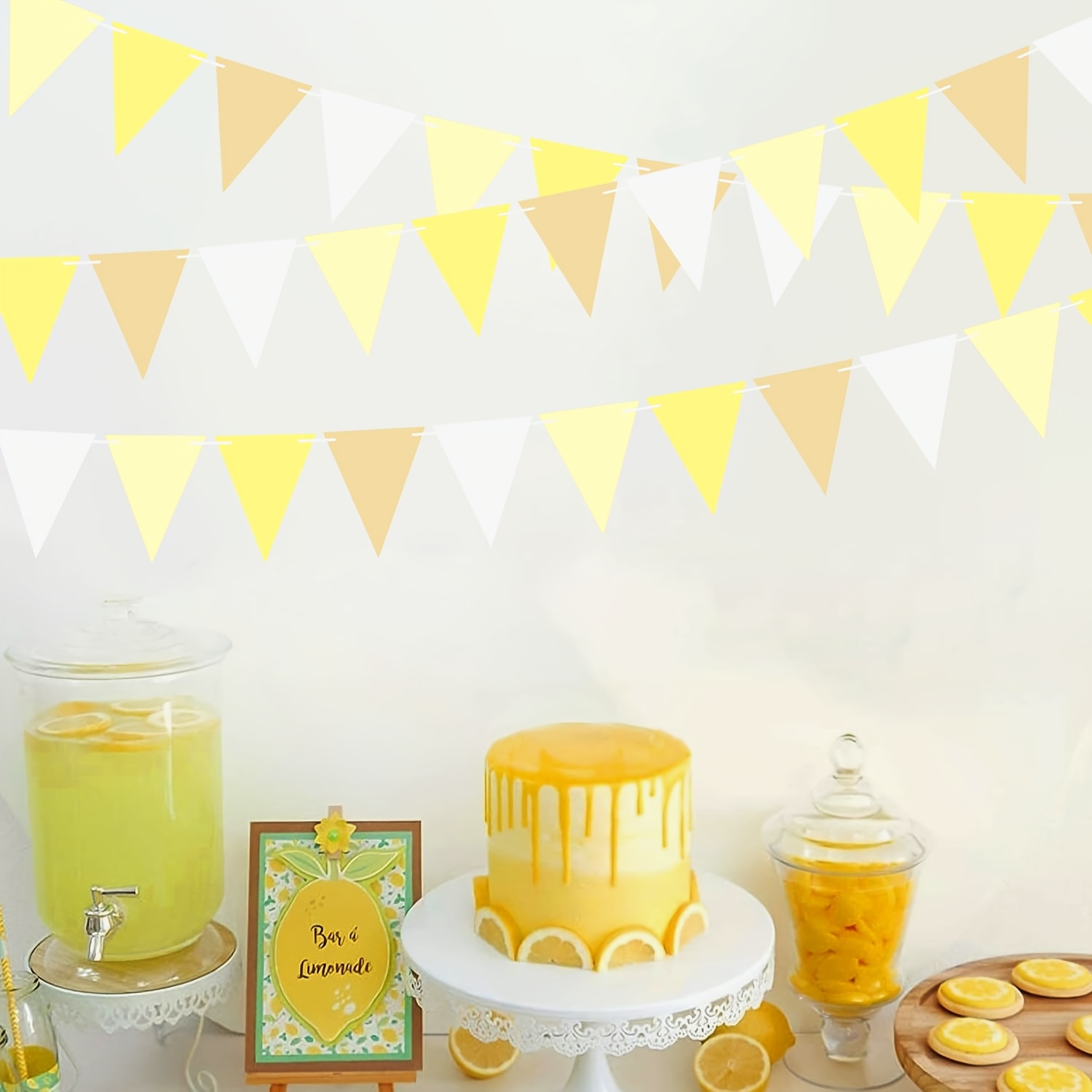Image of 16pcs, Birthday Wedding Party Hanging Decoration Banner, 1st Birthday Banner, Decoration Supplies, Lemon-themed Party Decoration Banner, Suitable For Places Like Room Entrances And Gardens