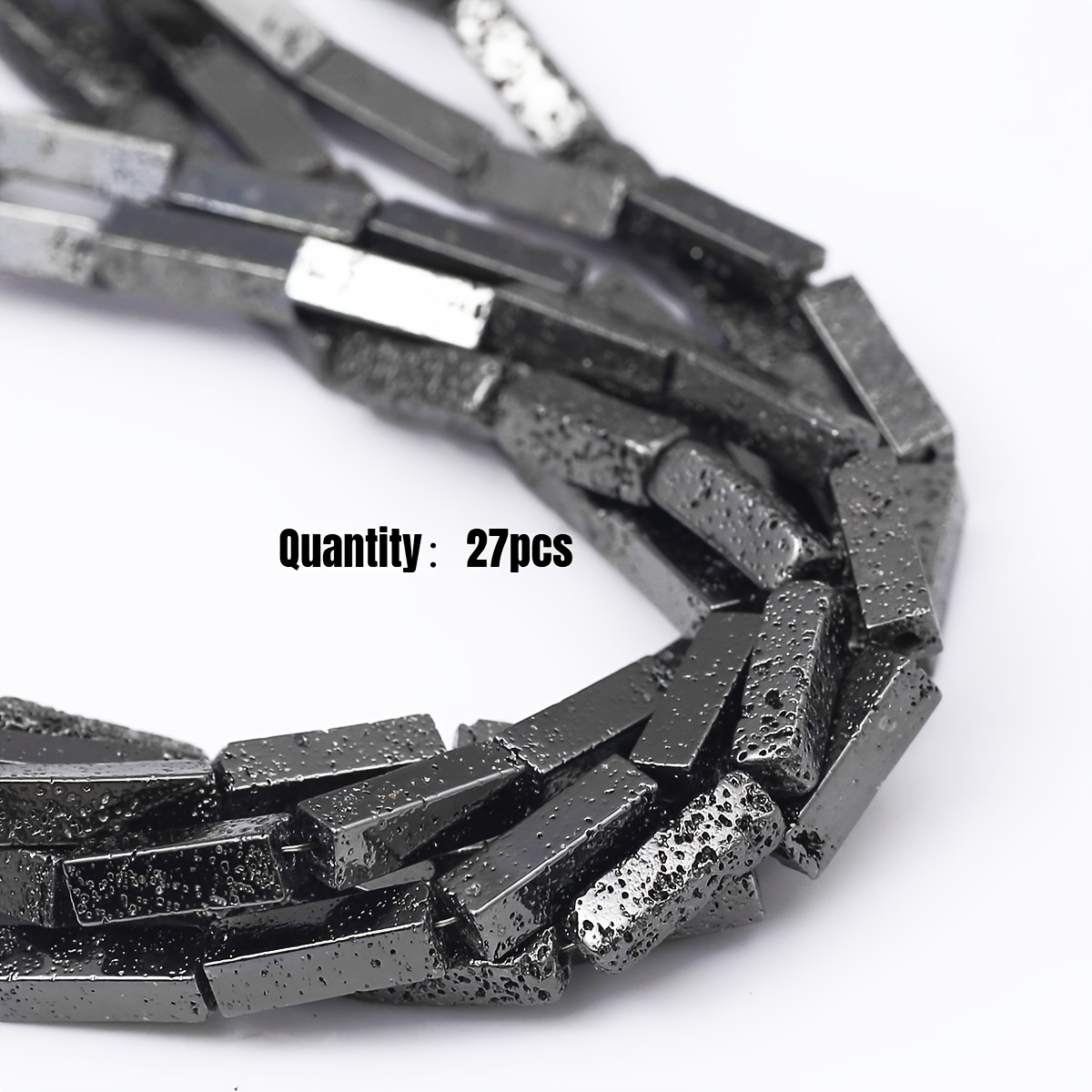 27pcs Sparkly Multicolor Rectangular Stone Spacer Beads