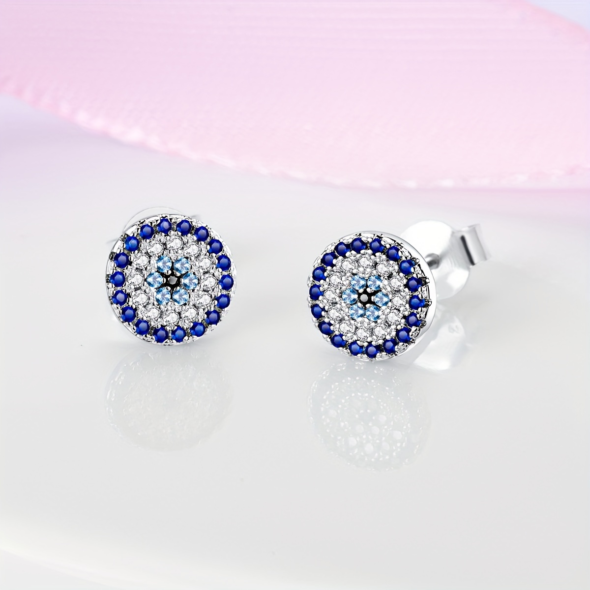 925 Silver Sparkling Zirconia Women's Earrings 1 3 Grams