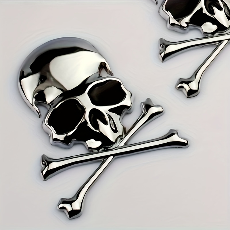 3d Metall Schädel Skelett Kreuzknochen Auto Motorrad - Austria