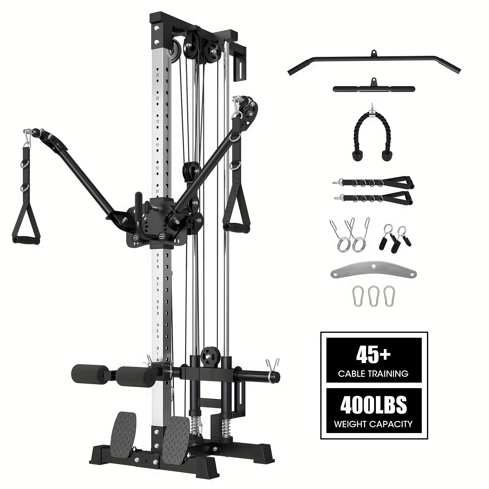 cable crossover machine lat pull down machine wall mounted pulley tower functional trainer with adjustable 26   dual pulley system lat pulldown cable training for home gym fitness without battery