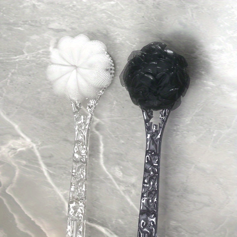   pattern bath body brush luxury long handle exfoliating back scrubber shower brush for cleaning massaging without electricity unscented battery free bathing accessory Product details 1