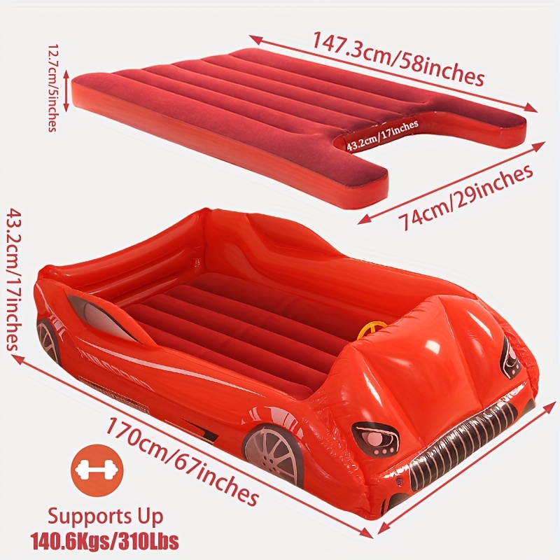 Image of Inflatable Toddler Travel Bed – Portable Toddler Kids Travel Bed With Safety Sides Kids Air Mattress Ideal For Vacation Camping And Sleepover
