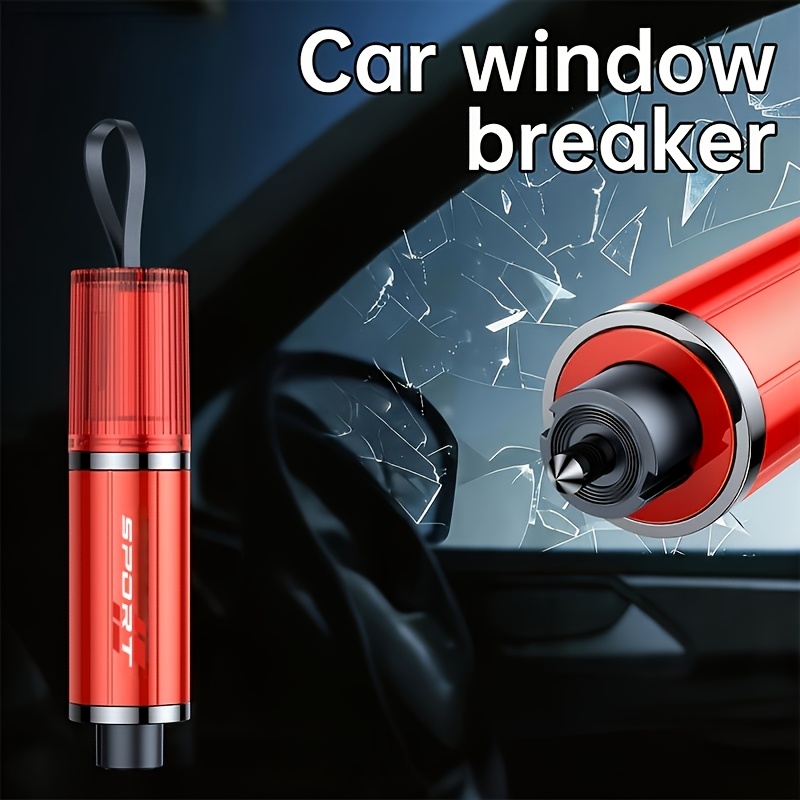 TEMU Marteau de multifonctionnel de sport supérieur et inférieur pour voiture, équipé d'un brise-vitre à ressort et d'un coupe-ceinture de sécurité,
