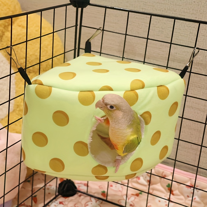 E-shop Kuscheliger, warmer Fleece-Hut für Winter, für Gliders, Ratten, Hamster & kleine Vögel - Ananasbrot-Form, dreieckiges Nest - Gemütliches