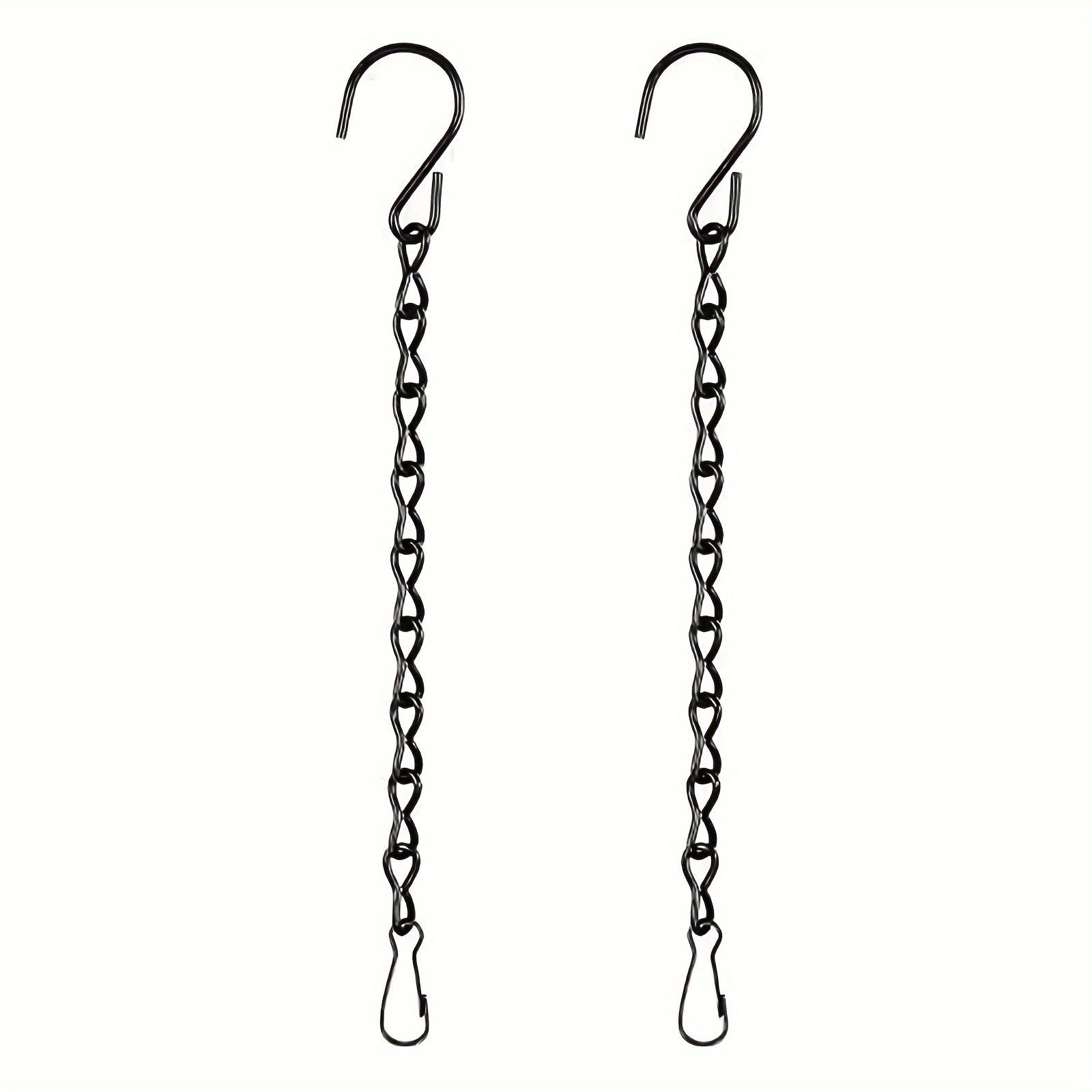 Set Of 2 Hanging Chains For Bird Feeders, Planters, Lanterns, And Decorations (9.5 Inches, Black)