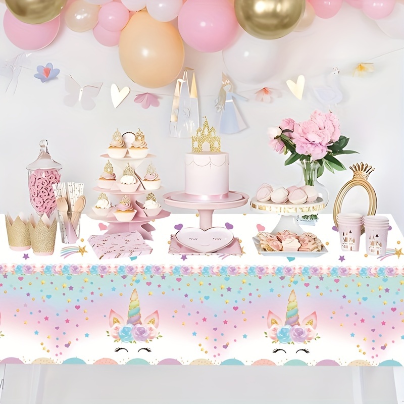 Unicorn Cake Table Setup Unicorn Birthday Party Decor Baby Shower