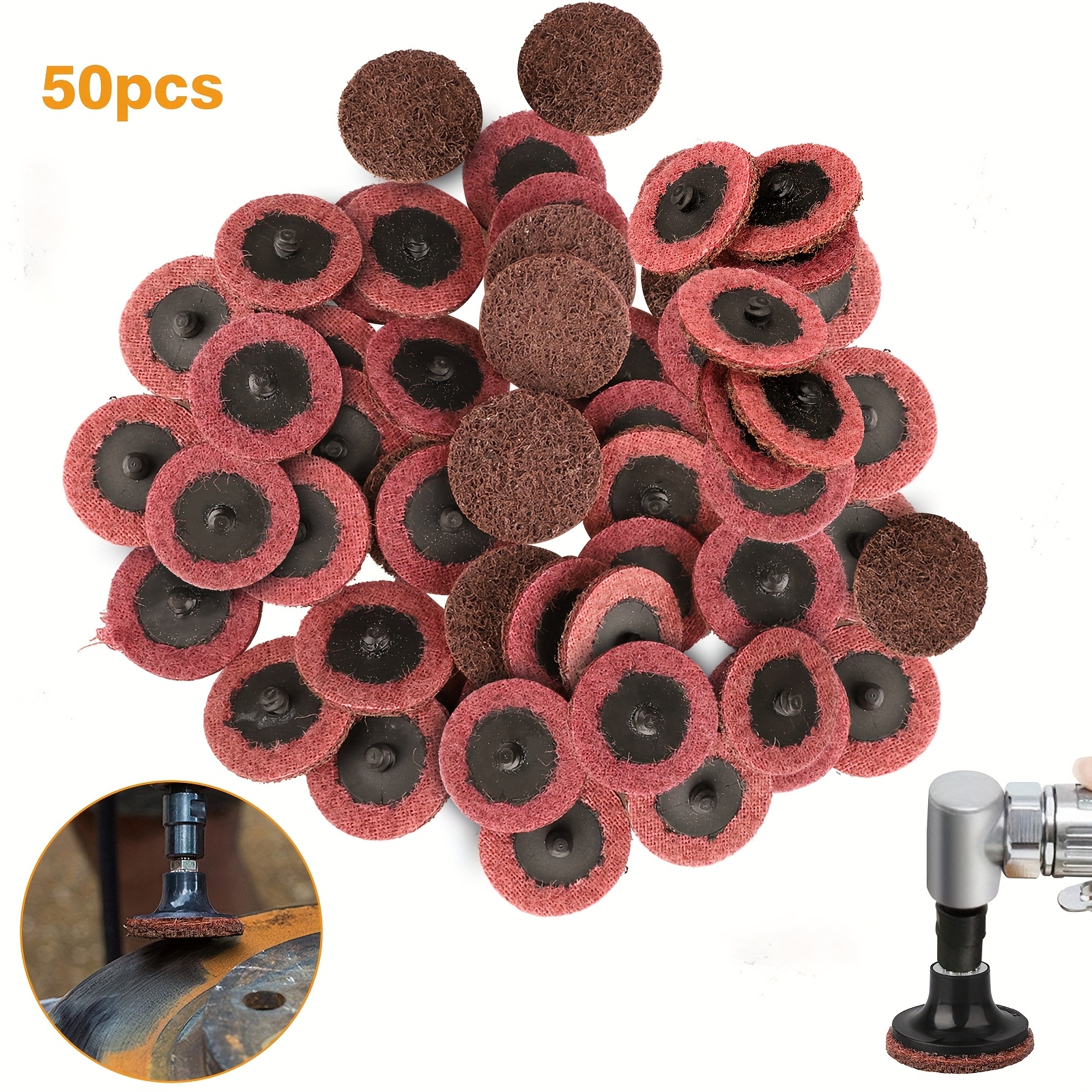 TEMU 50pcs Surface Sanding Disc, 2inch Surface Prep Conditioning Tool, For Cleaning Metals, Sanding Polishing Paint