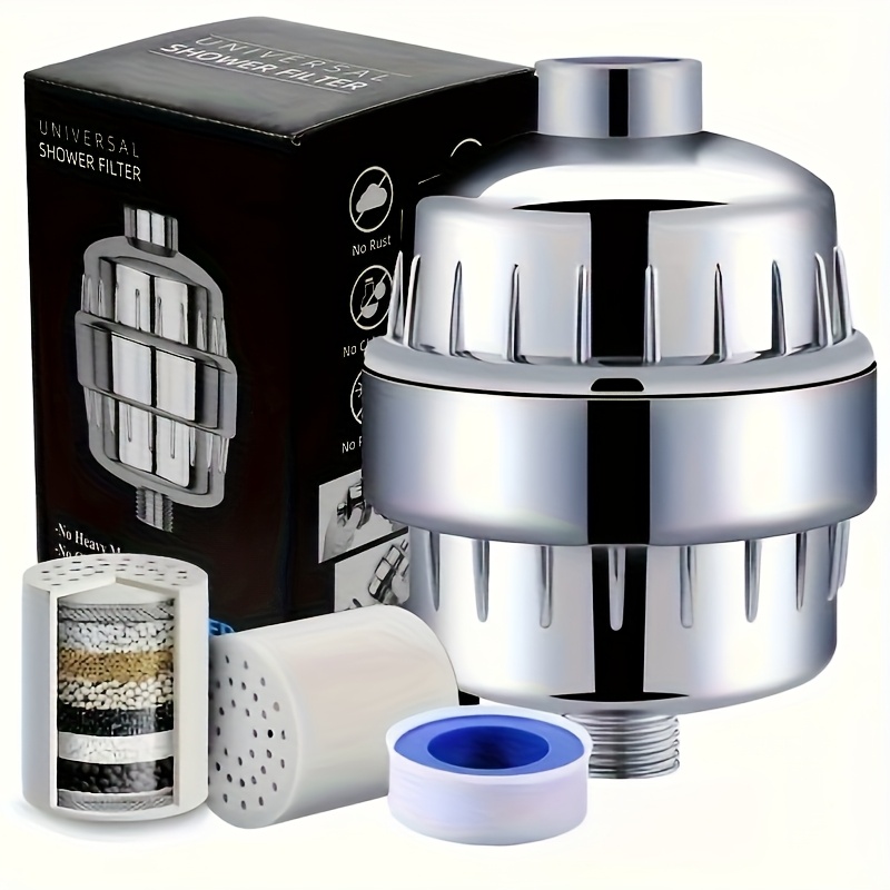 15-level Shower Filter For Showerhead - This Pressure- Filtering Showerhead Is Suitable For Hard Water And Contains Vitamins C, A, And E