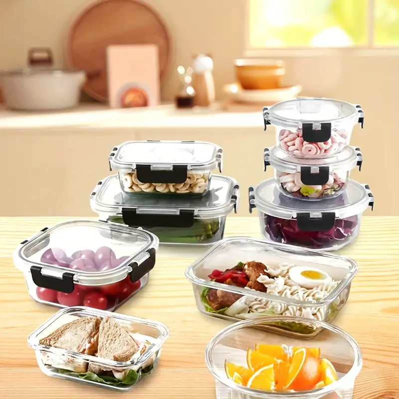 12 lids 12 containers stackable 24pcs glass food container multi purpose meal prep and pantry with airtight lids oven microwave refrigerator and dishwasher safe durable space saving design heating and organization Product details 2