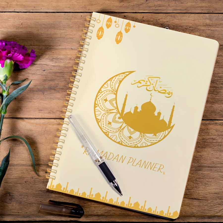 

1pc Ramadan Planner Notebook, Spiral Journal A5 Memo Notepad With To-do List, , Notes & Water For Record Daily Routine - Ramadan Mubarak