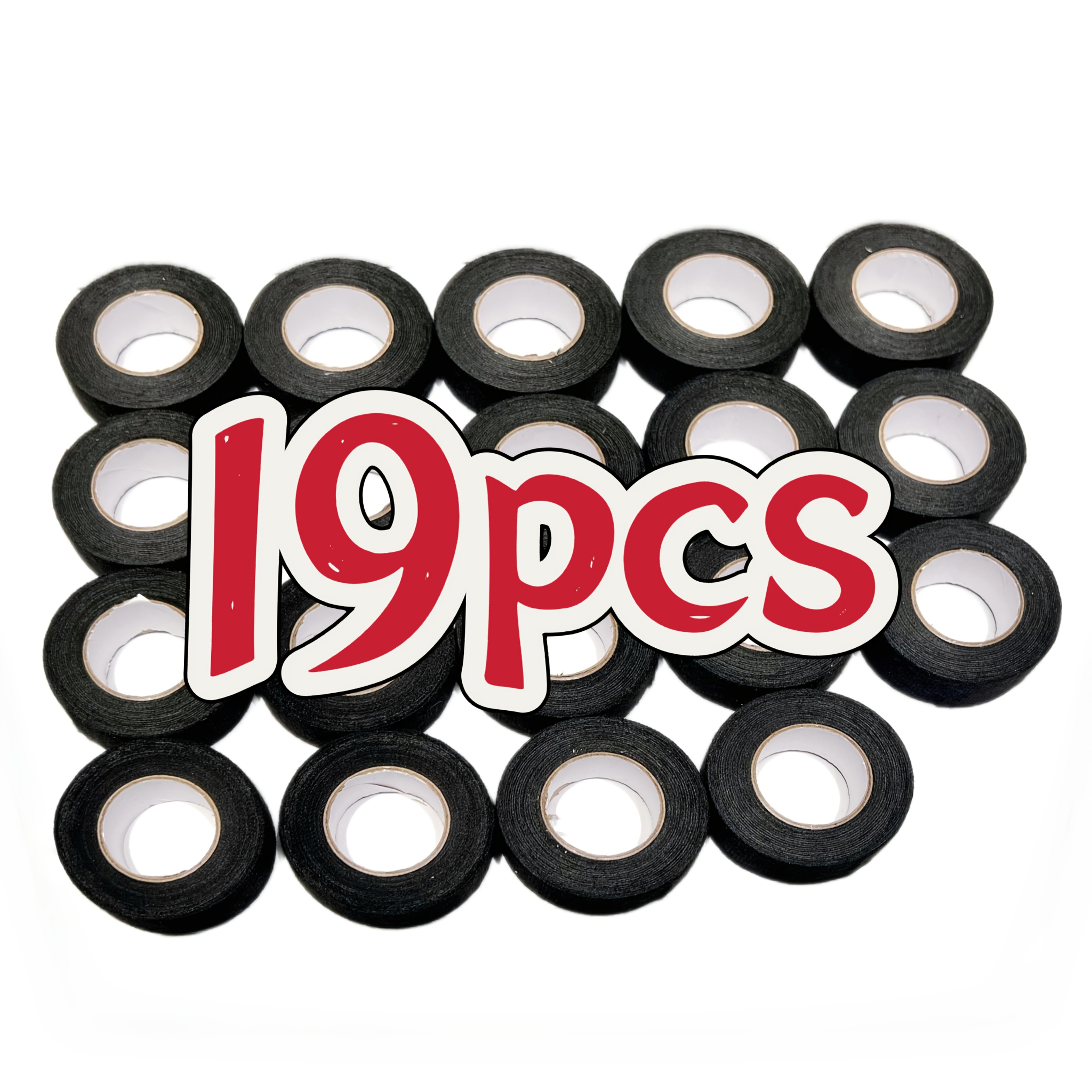 TEMU 19 Rolls Of Insulating Tape, Featuring High Temperature Resistance And A Durable Adhesive Cloth. Ideal For Protecting Home Cable Harness Wiring,