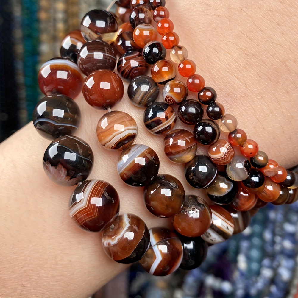 

Natural Dream Red Agate Stone Beads Assortment 4-12mm For Diy Jewelry Making, Bracelets, Necklaces - 15" Strand