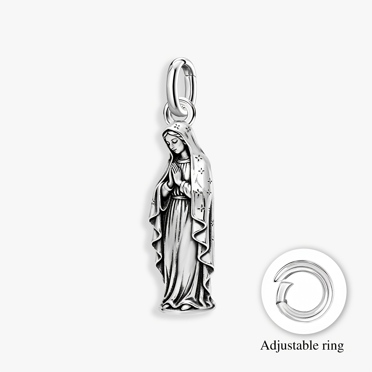 TEMU 1pc Pendentif Mère Sainte Vintage, Plaqué Or 925, Additions de Fabrication de Bijoux Printemps Été Fête Anniversaire Saint-Valentin Fête des