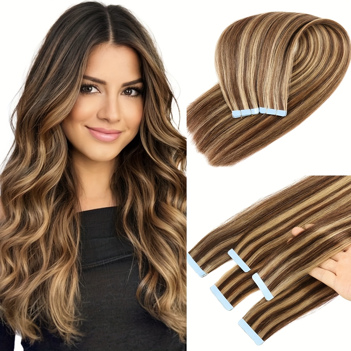 p4 27 tape in hair extensions made brazilian human hair - Temu Hungary