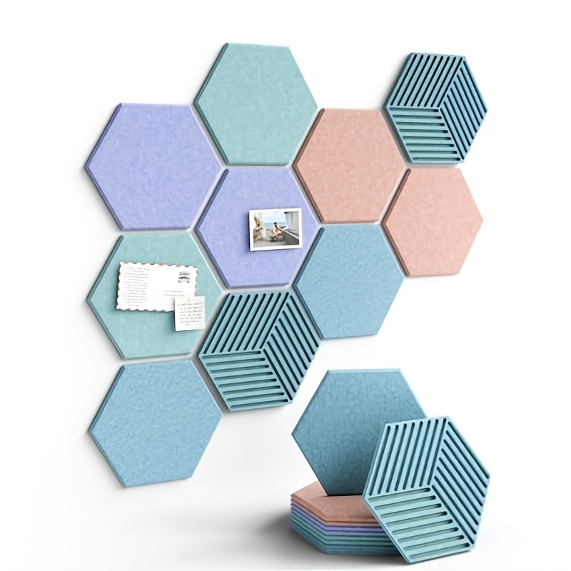 TEMU 10pcs Pack Of Colored Self-adhesive Soundproof Panels, With A Side Length Of 15 Cm And A Thickness Of . Ideal For Wall Decorations, Providing