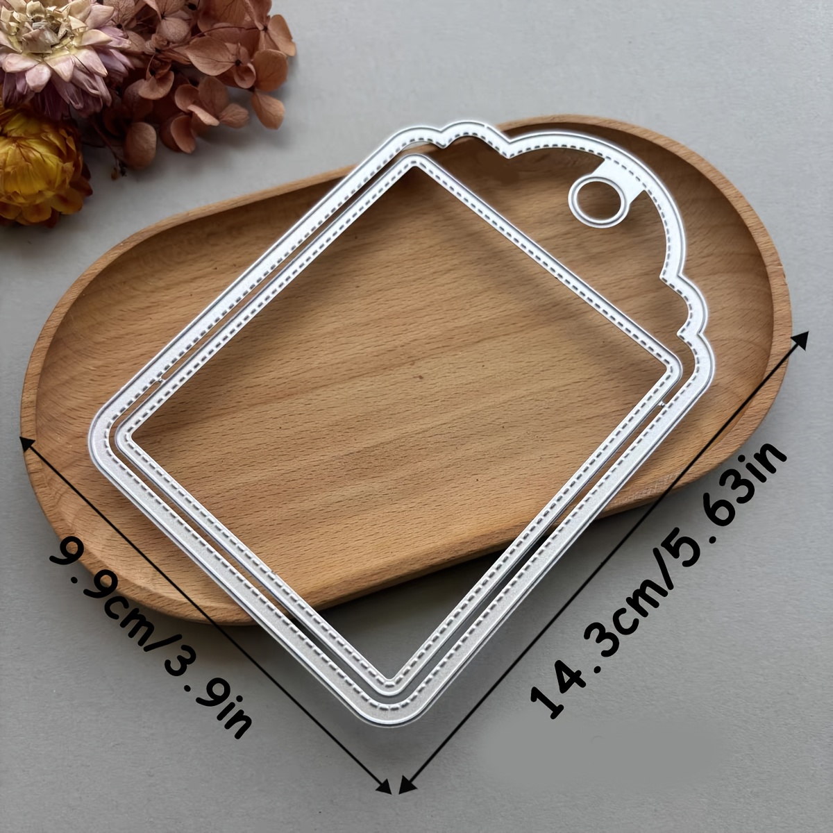 TEMU 1pc Irregular Tag Greeting Card Cutting Die, Tag Suitable For Making Greeting Cards, Holiday Decorations, Handmade Gift Cutting, Christmas,