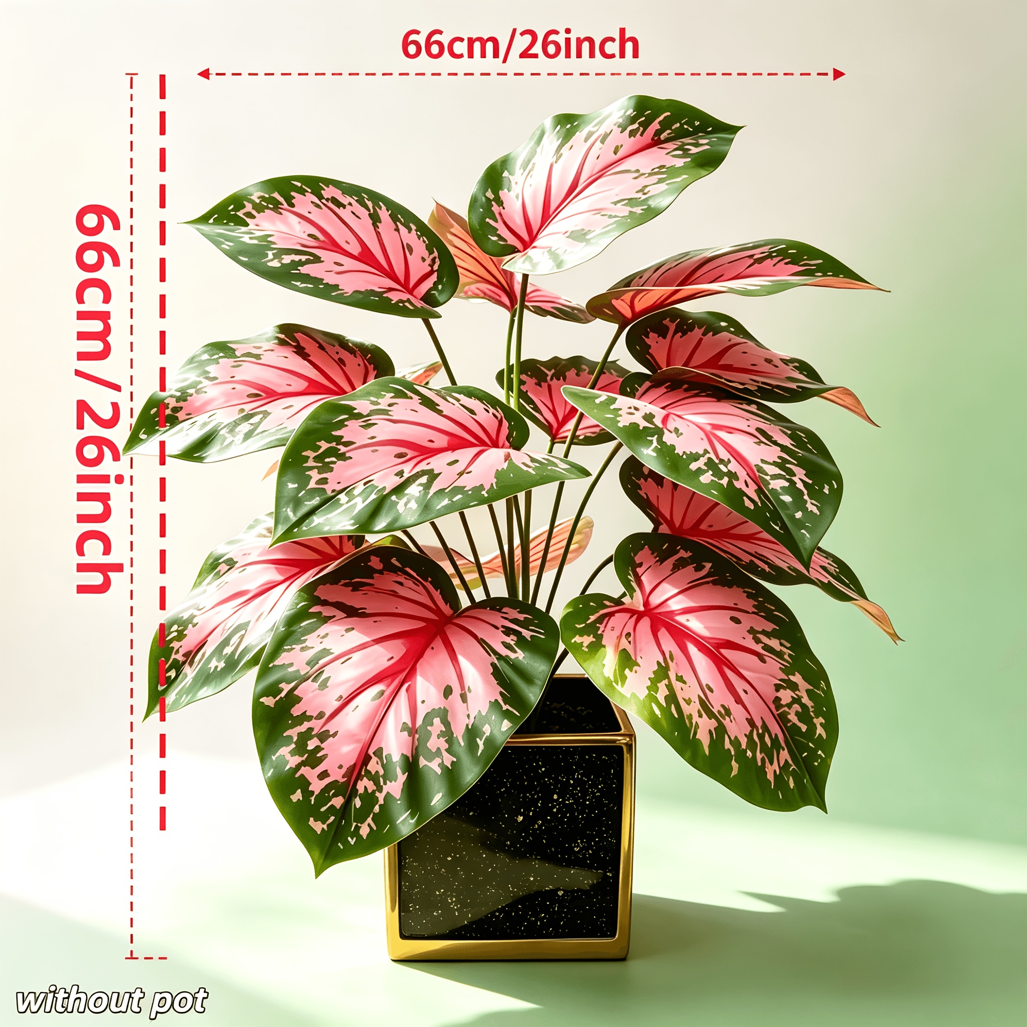 TEMU 1 High-end Large Artificial Pink Classic Plant - 26 Inches, An For Store Decor, Garden Decor, Indoor Decor, Outdoor Decor, Farmhouse Decor,