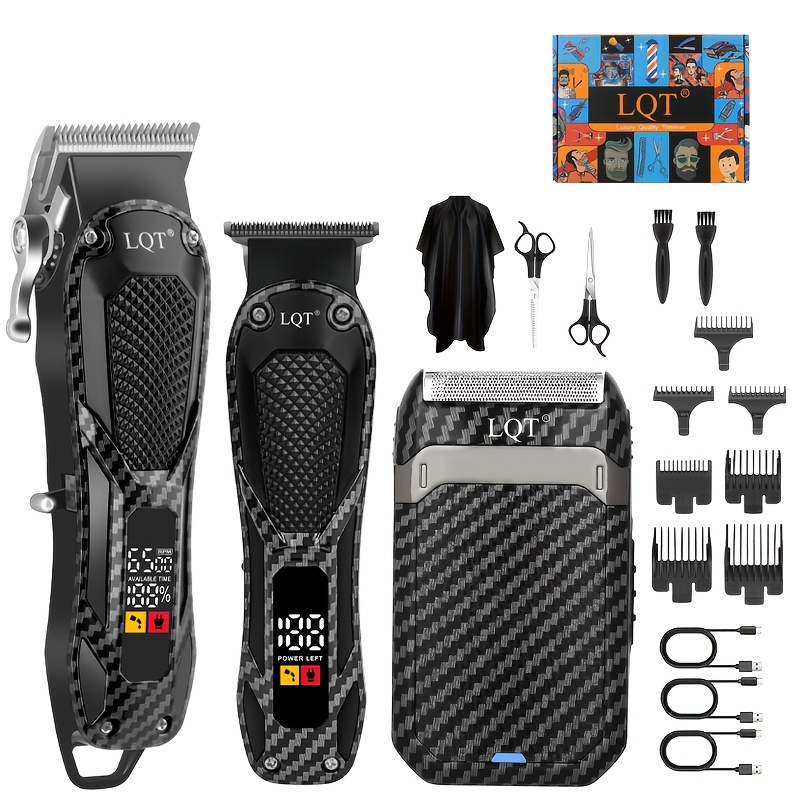 TEMU Lqt Men's Professional Electric Haircut Clippers | Led Digital Display, Usb Rechargeable, Lithium Battery, Barber Shop Shaving And Beauty Tools,