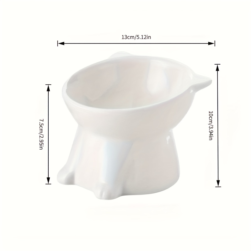 1pc Fashionable Tilted Cat Bowl Anti-vomiting And Whisker- | Slanted Pet Bowl Elevated Design Protects The Neck, Good For , Wide Base Prevents , Durable Plastic Material, Suitable For Cats