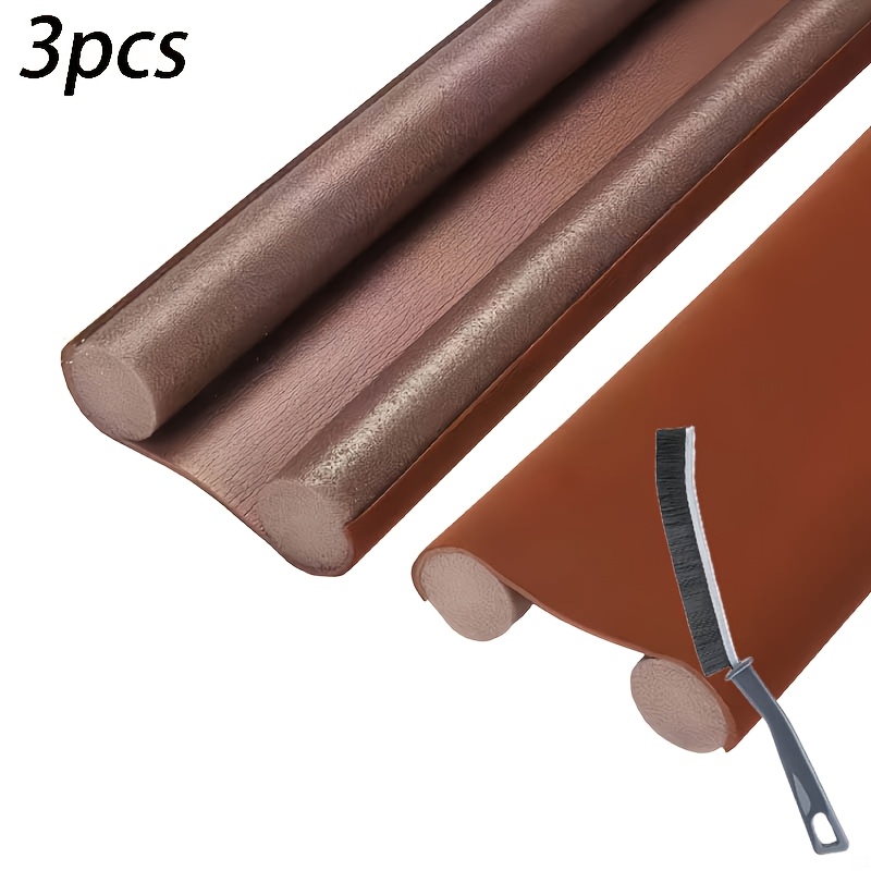 TEMU Set da 3 pezzi: 2 guarnizioni fonoassorbenti per porte + 1 spazzola per fessure a casuale. Guarnizione fonoassorbente per porte per protezione e