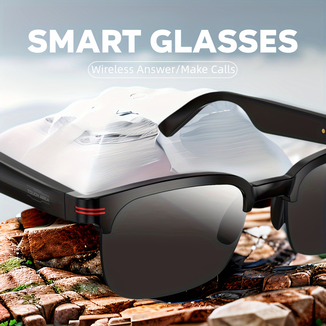 

Stylish Wireless 5.0 Smart Glasses - Polarized With Built-in Mic & Speakers, Uv Protection, Audio For Calls & Music, Free Clear Lenses Included