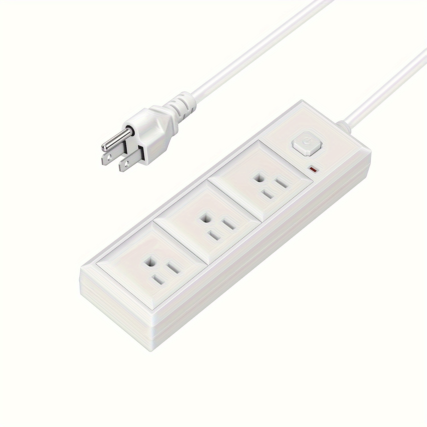 

With Protector Desktop Power Plug Board 3 Sockets, Fast Charging, Fireproof, 6.5 Feet Sturdy And Durable Extension Cable Suitable For Home, Officeand Travel, White