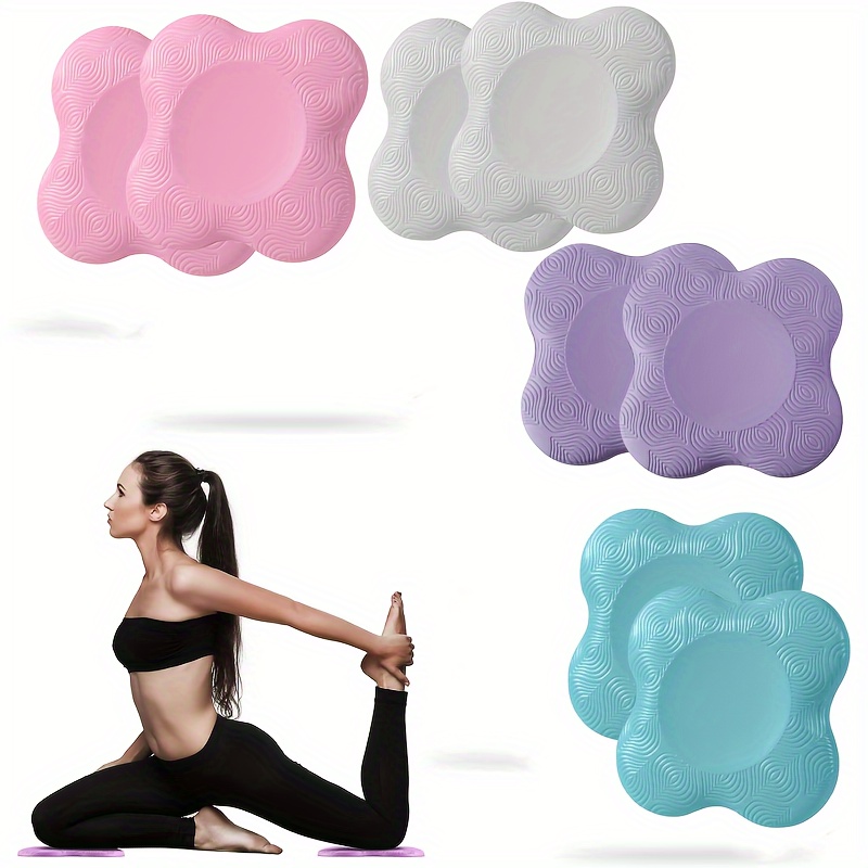 

2-pack Yoga Knee Pads Cushions - Extra Thick Tpe Foam Support For Knees, Elbows, Wrists, Head - Pilates Kneeling Pads With Solid Color Pattern - Multipurpose Exercise Mat For - Red, Grey, Purple