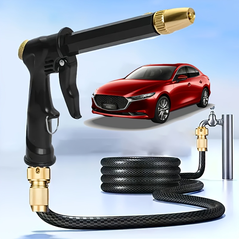 1pc heavy duty high pressure spray gun 1pc heavy duty high pressure car wash spray gun durable plastic copper nozzle multi function garden hose nozzle for powerful cleaning watering
