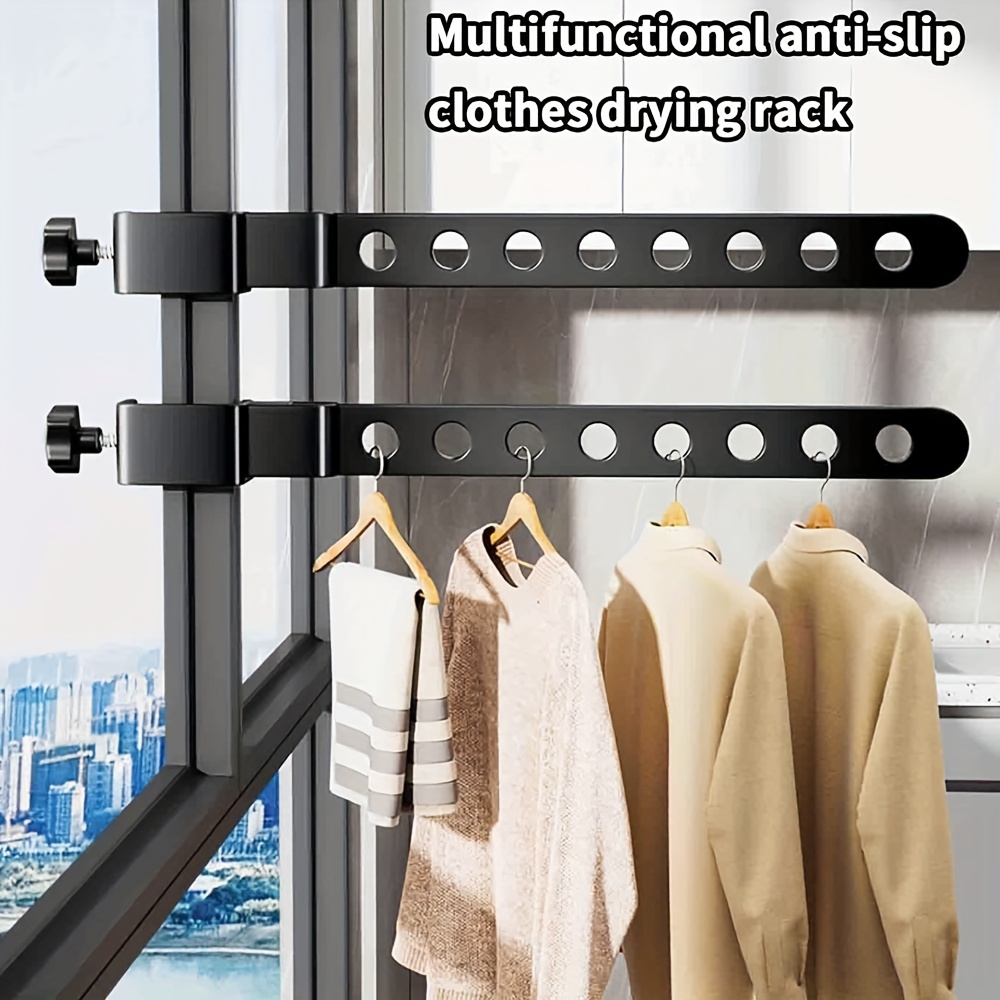 

Space-saving Folding Clothes Rack - 360° Rotatable, Aluminum Drying Rod For Bedroom, Balcony, Bathroom - Easy Install, No Drilling Required