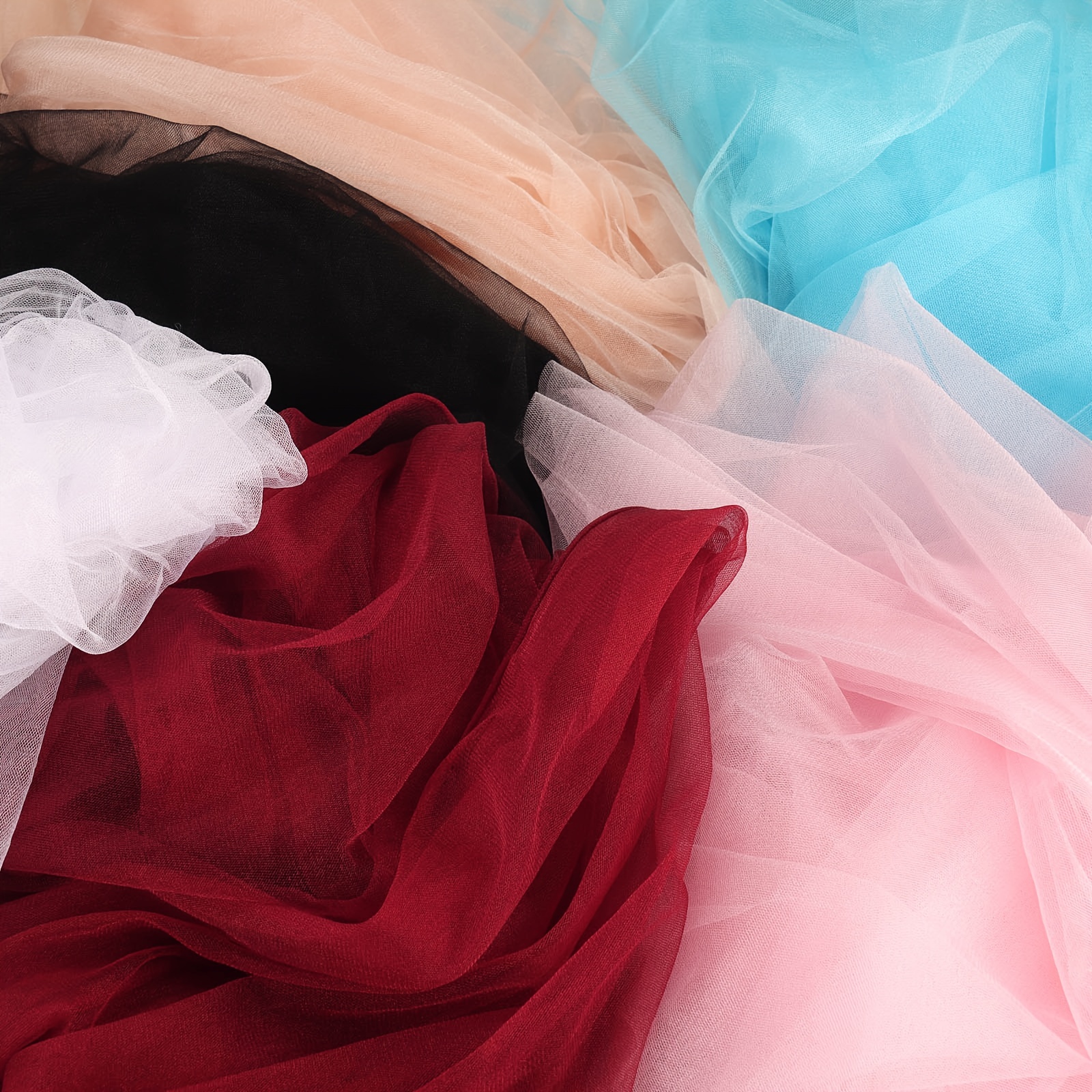 10/20 meter polyester tüll stoff maschinenwaschbar einfarbig