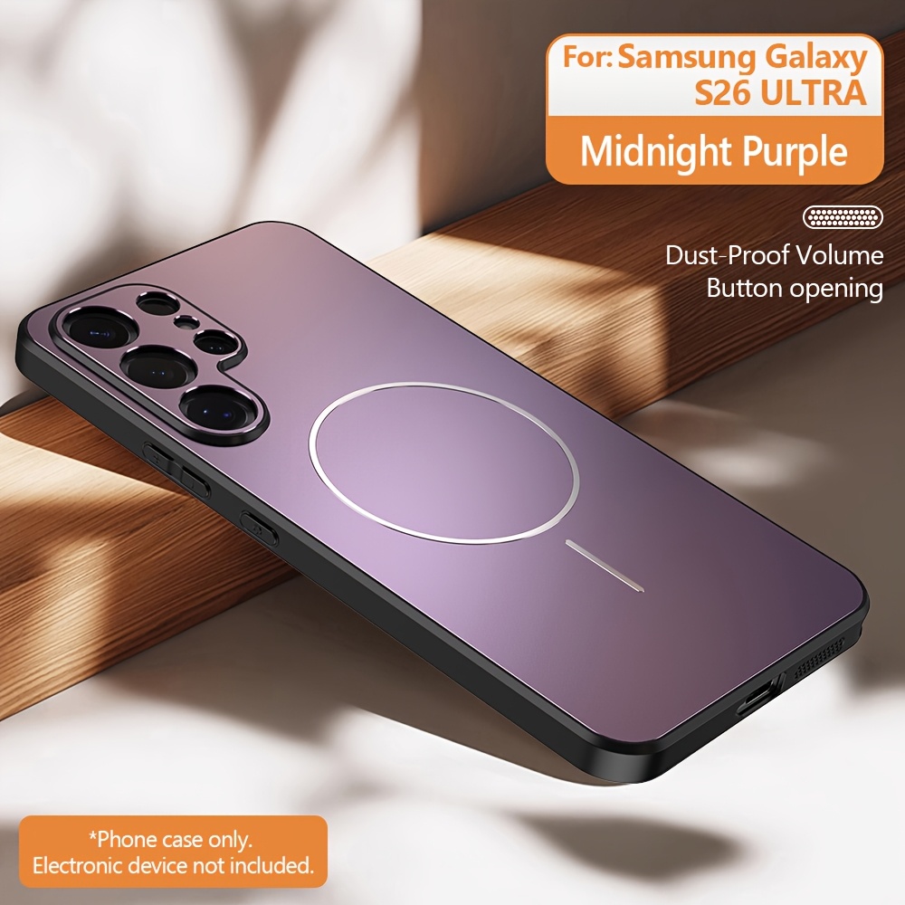 TEMU Phone Case: New Matte Sanding Phone Cover For Galaxy S26/s26plus/s26ultra, With Magnetic , Precise Hole Positions, Easy To Remove, Minimalist