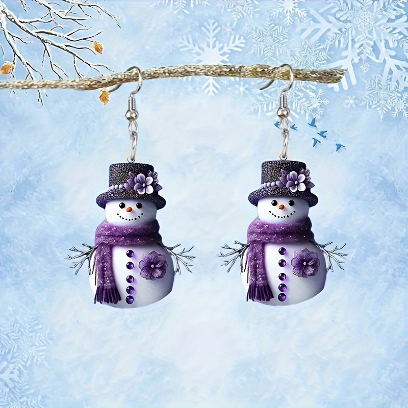 

Purple Acrylic Charm Earrings For Women, Stylish & Unique Christmas Gift For Valentine's Day, Birthday, Thanksgiving, , Party, Holiday