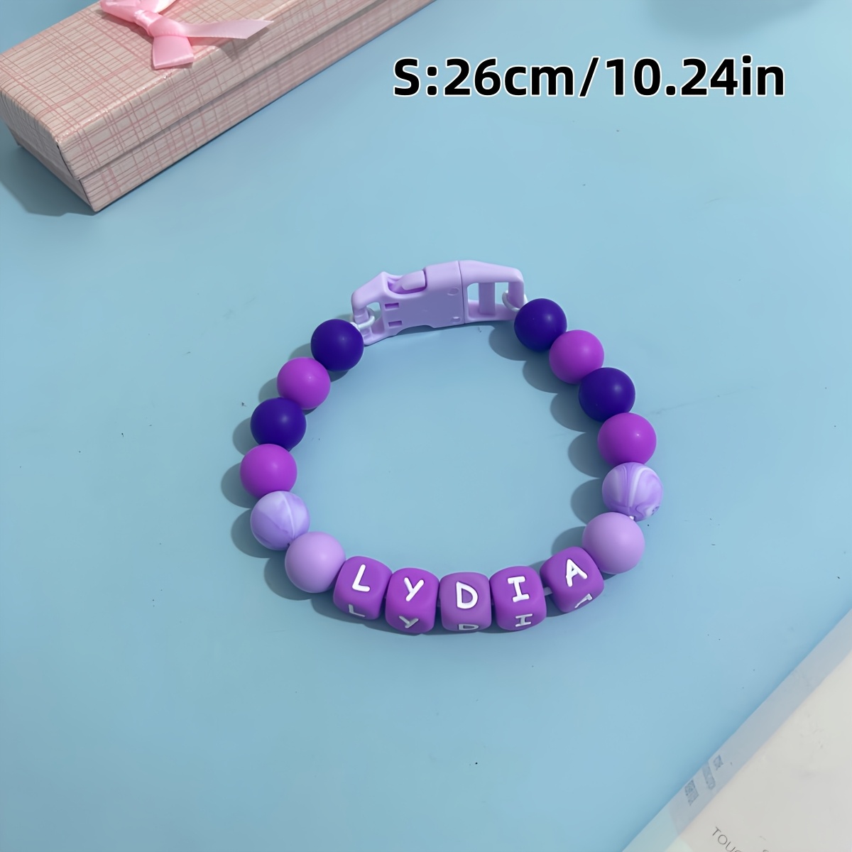Purple Gradient Customizable Dog Necklace with Silicone Beads