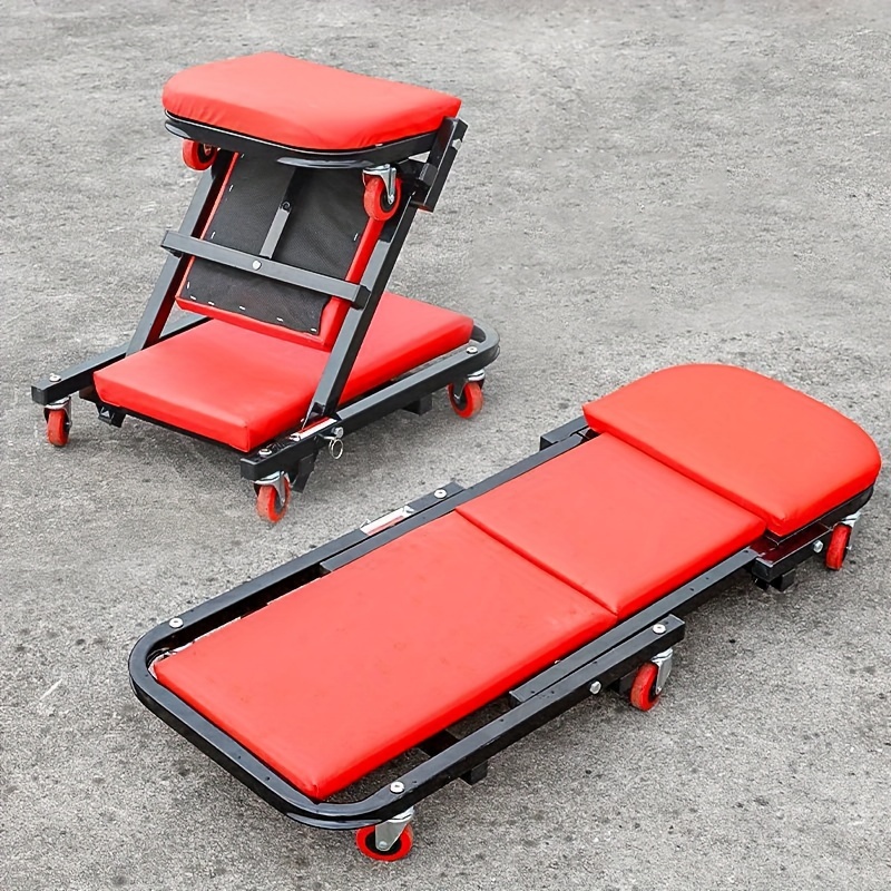 2 in 1 crawler suit 36 inch about 91 4  shaped crawling seat 300   about 149 7kg capacity chair adjustable rolling folding car crawler suit with 6 wheels of 2 5 inches about 6 4cm