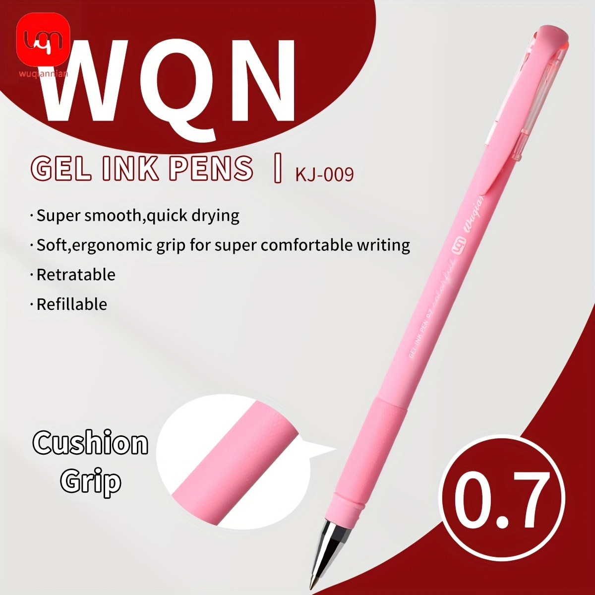 

WQN 3/6pcs Stylo Rose Encre Rose 0.7mm Poignée en Silicone Clip de Poche en Plastique Fournitures Scolaires/Bureautiques de la Rentrée Scolaire