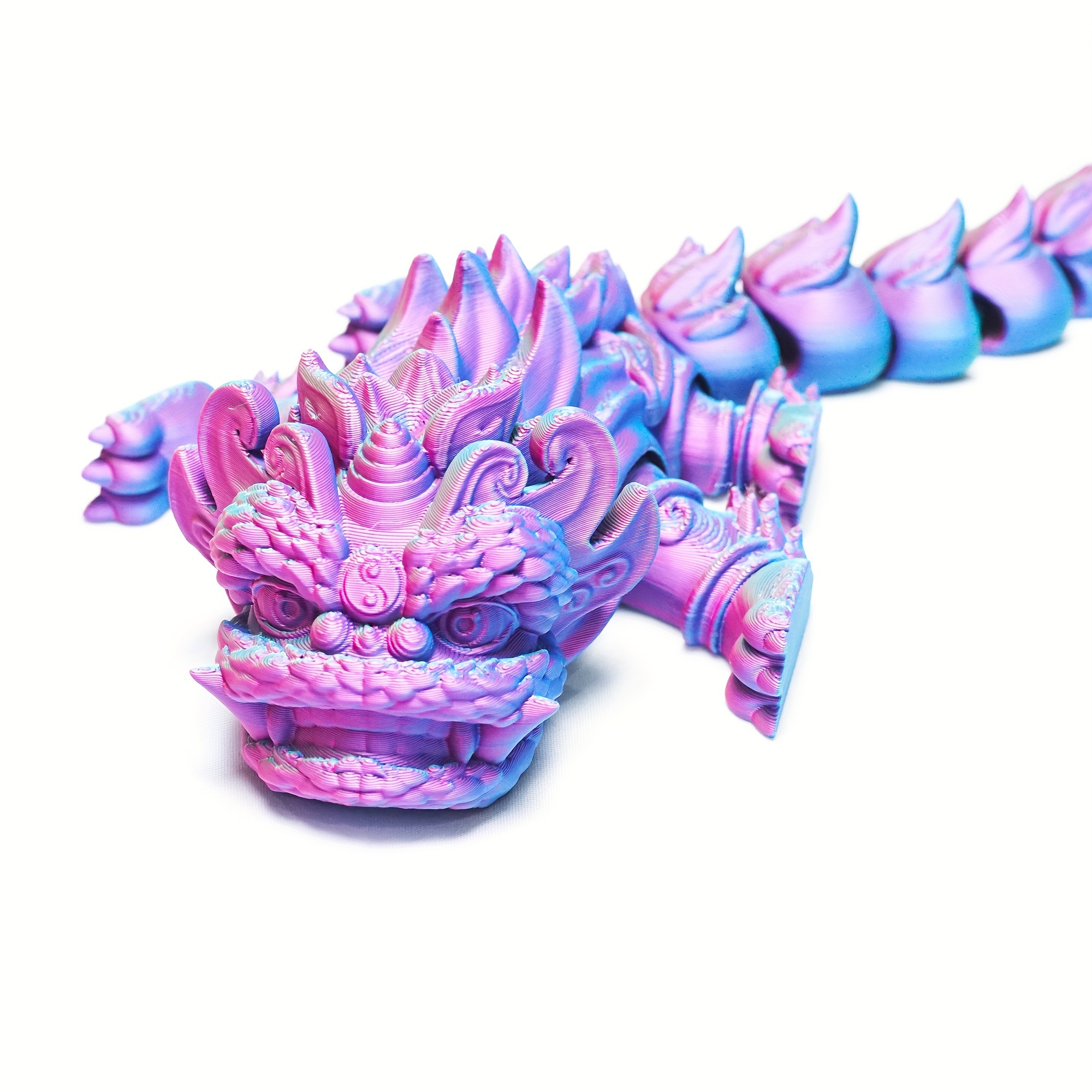 1pc 3d printed articulated chinese guardian lion figurine multi joint movable mythical creature ornament creative poseable collectible toy plastic desk ornament home decor room decor