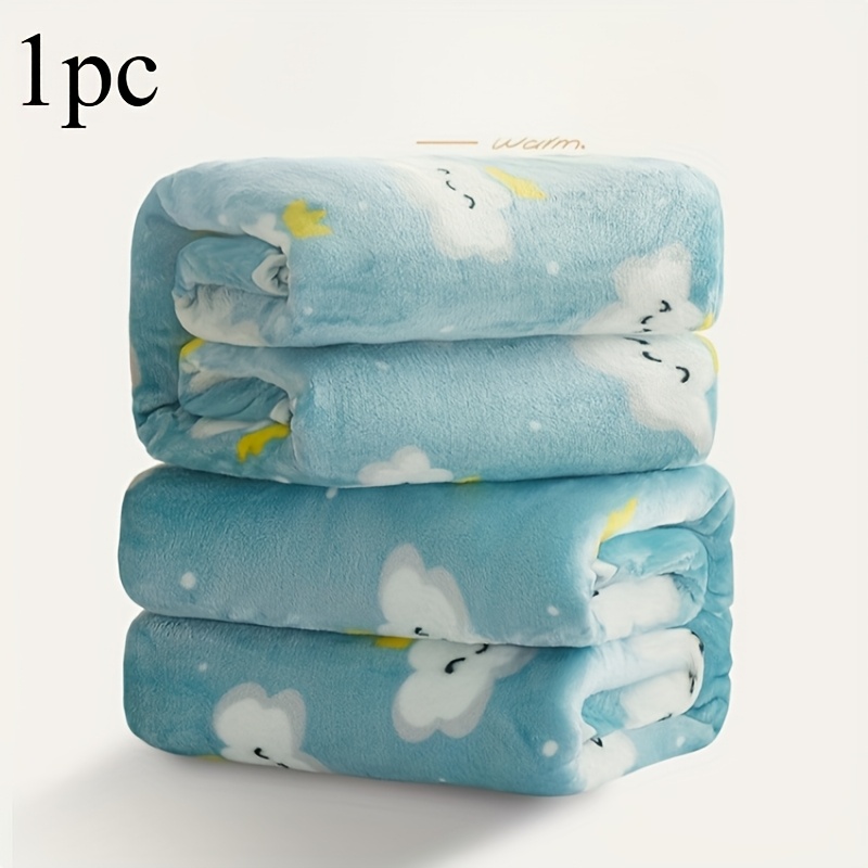 TEMU Cozy Summer Nap Blanket With Floral Pattern - Soft, Comfortable, Non-padded, No Shedding, Light And Yellow Flowers Design, Ideal For Home Decor,